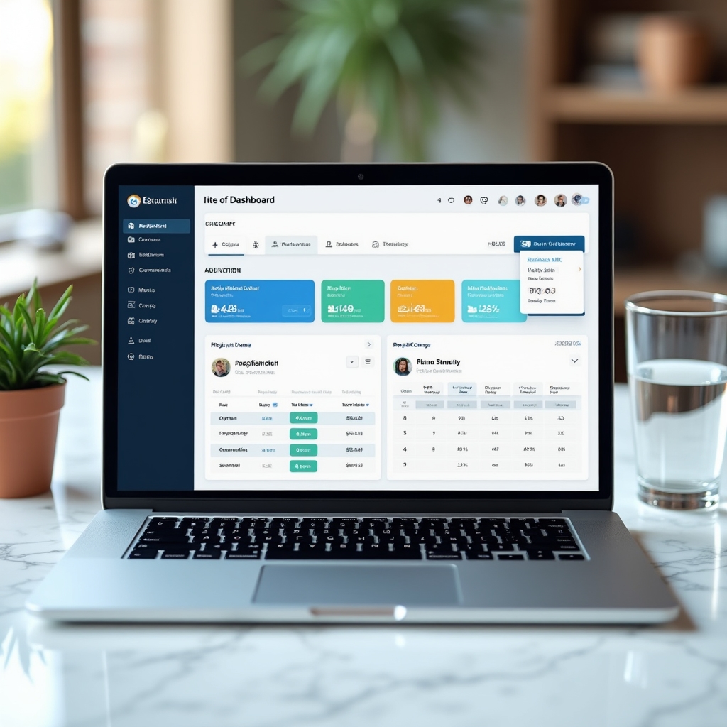 Interfața CRM CarenvrixHub cu evidența clienților și proiectelor active